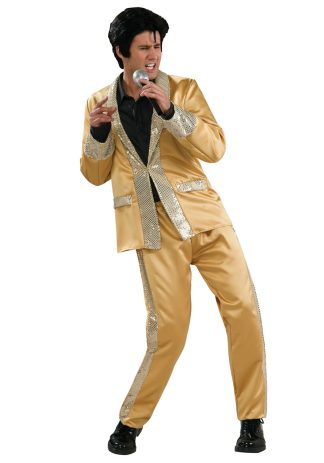 Celebrity Costumes | Deluxe Gold Satin Elvis Costume Celebrity Costumes Celebrity Costumes