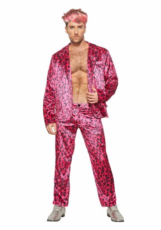 Celebrity Costumes | Pink Leopard Rock Star Costume for Men Celebrity Costumes Celebrity Costumes