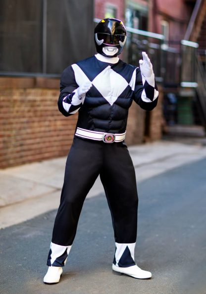 Decades Costumes | Power Rangers Black Ranger Men’s Muscle Costume Cosplay Costumes Cosplay Costumes