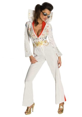 Decades Costumes | Sexy Elvis Jumpsuit Costume for Women Celebrity Costumes Celebrity Costumes