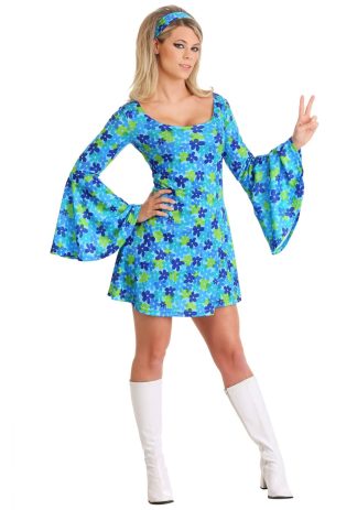 Decades Costumes | Women’s Wild Flower 70s Disco Dress Costume Themes Decades Costumes