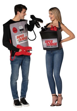 Funny Costumes | Adult Battery & Jumper Cables Couple’s Costume Funny Costumes Funny Costumes