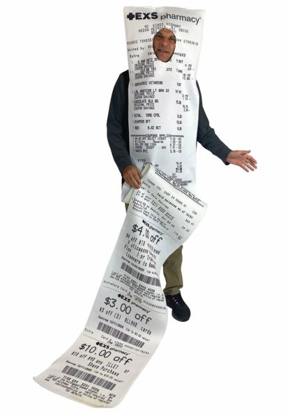 Funny Costumes | Adult EXS-ively Long Pharmacy Receipt Costume Funny Costumes Funny Costumes