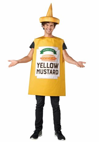 Funny Costumes | Mustard Bottle Costume Kit for Adults Food Costumes Food Costumes