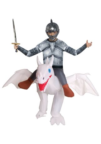 Historical Costumes | Inflatable White Ride on Dragon Child Costume Boy Boy