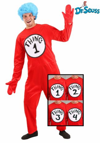 Holiday Costumes | Deluxe Cat in the Hat Thing 1 and 2 Adult Costume Holiday Costumes Holiday Costumes