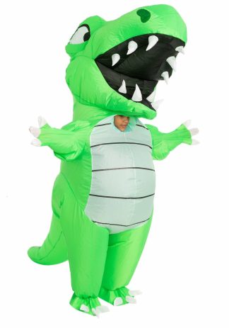 Holiday Costumes | Inflatable Green Dino Costume for Kids Boy Boy