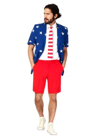 Holiday Costumes | OppoSuits Men’s Costume Stars & Stripes Summer Suit Costume Apparel Costume Apparel