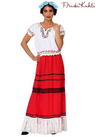 International Costumes | Red Frida Kahlo Costume for Women Celebrity Costumes Celebrity Costumes