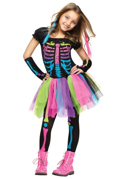 Scary Costumes | Girls Funky Punky Bones Costume Girl Girl