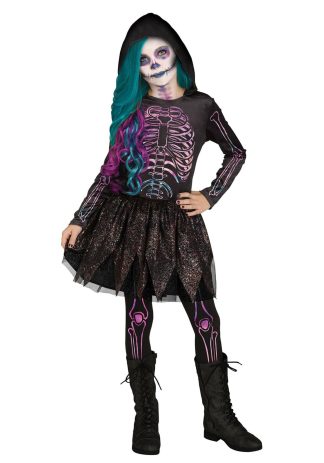 Scary Costumes | Girls Galaxy Skeleton Costume Girl Girl