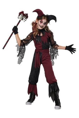 Scary Costumes | Girl’s Psycho Jester Costume Girl Girl