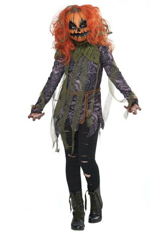 Scary Costumes | Girls Pumpkin Monster Costume Girl Girl