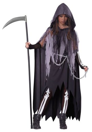 Scary Costumes | Tween Miss Reaper Costume Girl Girl