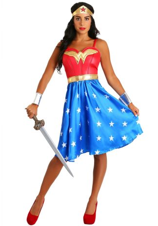 TV / Movie Costumes | Deluxe Long Dress Wonder Woman Adult Costume for Women Storybook & Fairytale Costumes Storybook & Fairytale Costumes