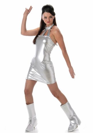 TV / Movie Costumes | Sexy Silver Secret Agent Costume for Women Decades Costumes Decades Costumes