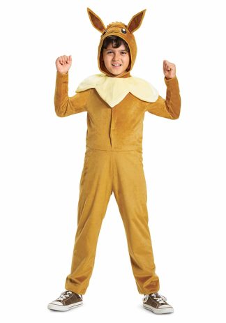 Video Game Costumes | Kid’s Pokémon Eevee Hooded Jumpsuit Classic Costume Girl Girl