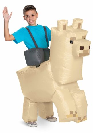 Video Game Costumes | Minecraft Inflatable Llama Ride-On Costume for Kids Boy Boy