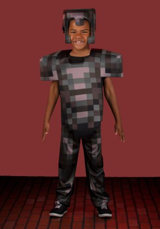 Video Game Costumes | Minecraft Netherite Armor Deluxe Costume for Kids Boy Boy