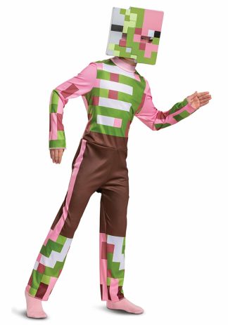 Video Game Costumes | Minecraft Zombie Pigman Classic Costume for Kids Boy Boy