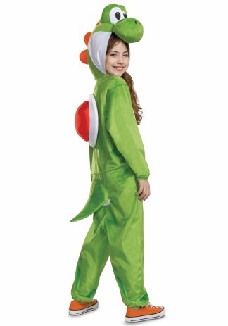 Video Game Costumes | Super Mario Bros Child Yoshi Hooded Jumpsuit for Kids Boy Boy