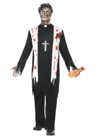 Religion Costumes | Zombie Priest Costume for Adults Mens Mens